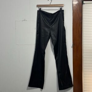 Wrapper Y2K faux leather black zipper front pants 11/12‎